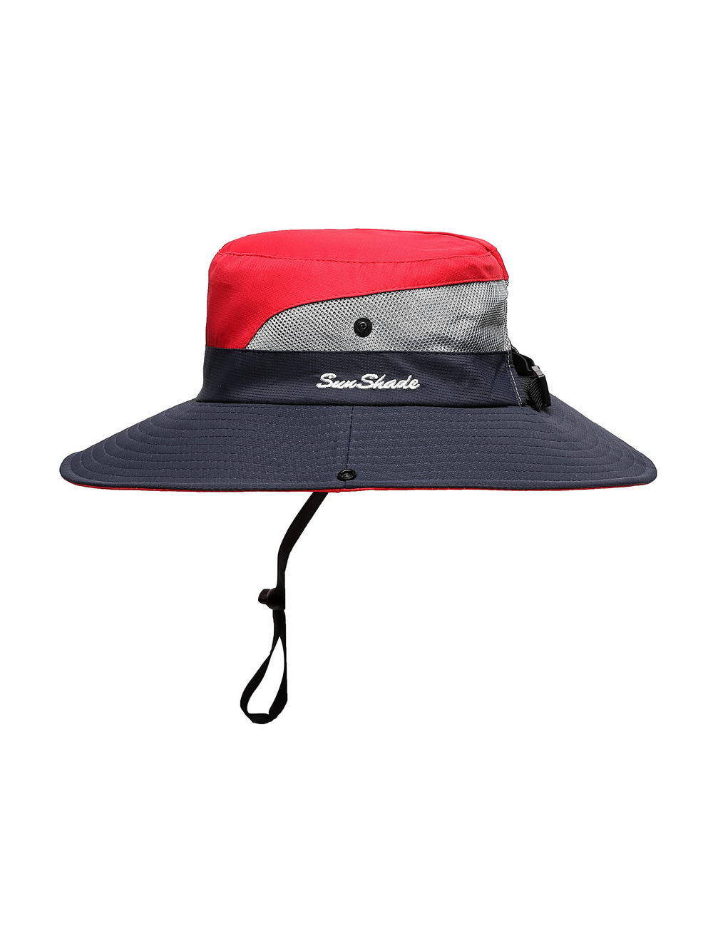 Womens Summer Sun Hat Beach Hat Wide Brim Outdoor UV | Red-Blue | Size 6-7